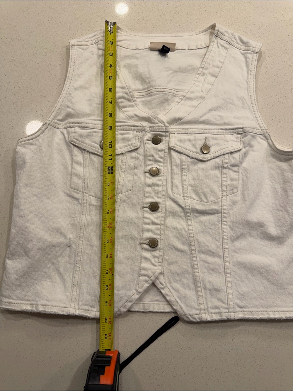 Universal Thread White Denim Vest Women's Large - Picture 6 of 7